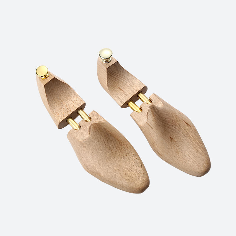 wooden shoe tree double tube without front opening