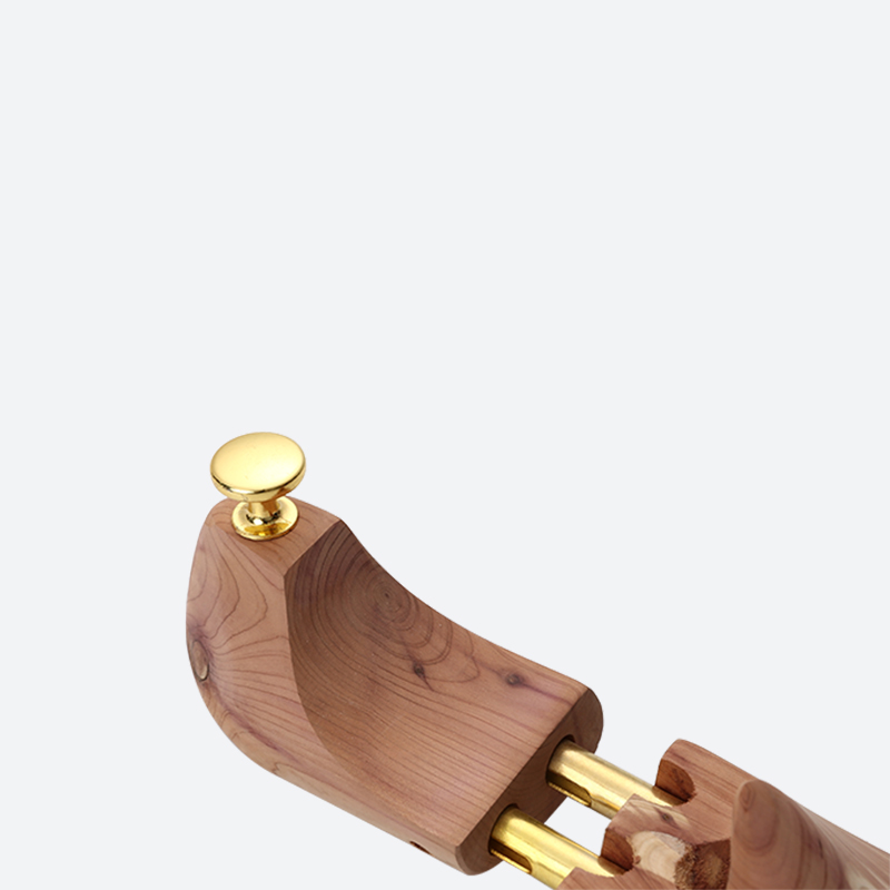 wooden shoe tree double tube without front opening